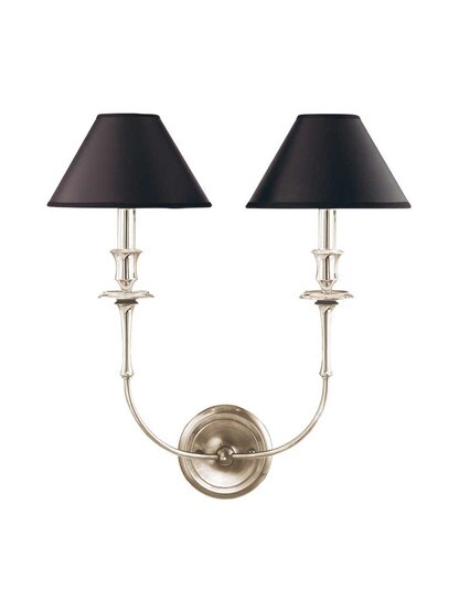 Jasper 2-Light Wall Sconce in Polished Nickel.